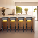 Ver imagem 6 de Kit 4 Banquetas Alta para Cozinha Junco Degradê Bancada Bistrô Balcão Ilhas Área Gourmet Piscina