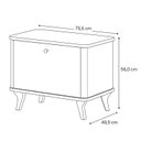 Ver imagem 5 de Mesa de Cabeceira Aruma com Cantos Arredondados com Divisória Off White com Nature