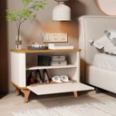 Ver imagem 4 de Mesa de Cabeceira Aruma com Cantos Arredondados com Divisória Off White com Nature
