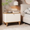 Ver imagem 2 de Mesa de Cabeceira Aruma com Cantos Arredondados com Divisória Off White com Nature