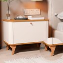 Ver imagem 3 de Mesa de Cabeceira Aruma com Cantos Arredondados com Divisória Off White com Nature