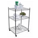 Ver imagem 1 de Estante de Aço Cromado Prateleiras Aramado Rodizio Primolare