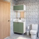 Ver imagem 1 de Conjunto para Banheiro com Basculante Kappesberg Celeste 2 Peças Branco/verde 80cm