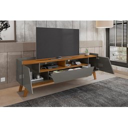 Rack Sala Florença para TV até 70 Polegadas com Pés Madeira Titanium/Naturale - 2
