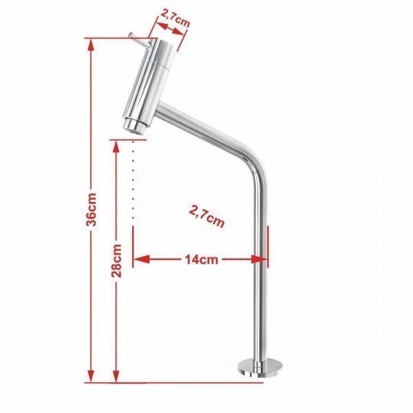 Kit Cuba L34 com Torneira Link 1062 Metal e Válvula Click 1''G + Sifão Cromado e Flexível Compace - 9