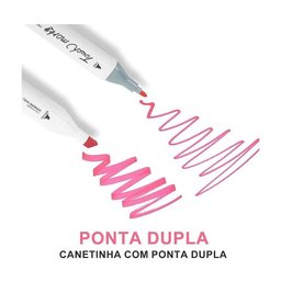 Conjunto de Canetas Marcador Permanente Ponta Dupla 40 Cores - 5
