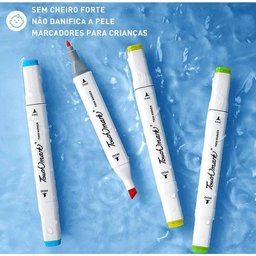 Conjunto de Canetas Marcador Permanente Ponta Dupla 40 Cores - 4