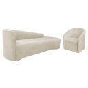Ver imagem 2 de Kit Sofá Curvo França 220cm Ld. e Poltrona Luiza Max Conforto, Elegância e Design Moderno Bouclé