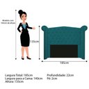 Ver imagem 2 de Kit Cabeceira Calçadeira Veneza 140cm Suede Azul Turquesa