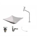 Ver imagem 2 de Kit Cuba L34 com Torneira Link 1062 Metal e Válvula Click 1''g + Sifão Cromado e Flexível Compace