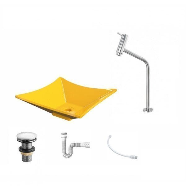 Kit Cuba L34 com Torneira Link 1062 Metal e Válvula Click 1 1/2" + Sifão PVC e Flexível Compace - 2