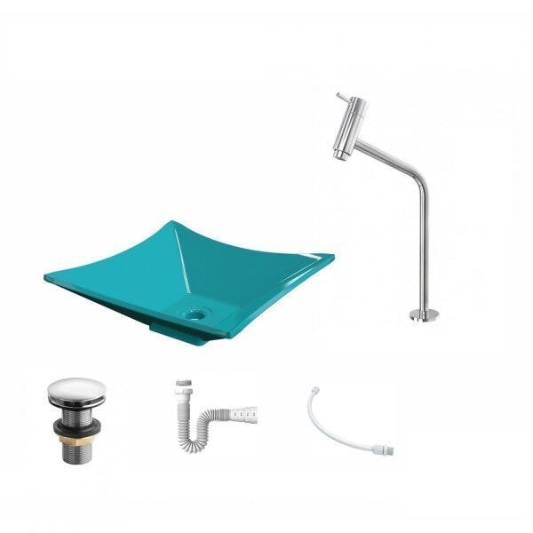 Kit Cuba L34 com Torneira Link 1062 Metal e Válvula Click 1 1/2" + Sifão PVC e Flexível Compace - 2