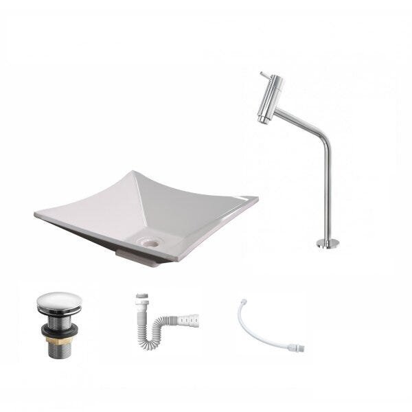 Kit Cuba L34 com Torneira Link 1062 Metal e Válvula Click 1 1/2" + Sifão PVC e Flexível Compace - 2