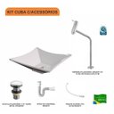 Ver imagem 3 de Kit Cuba L34 com Torneira Link 1062 Metal e Válvula Click 1 1/2" + Sifão Pvc e Flexível Compace