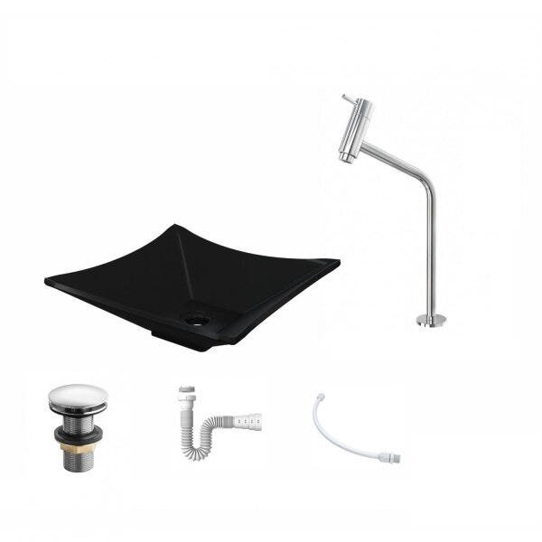 Kit Cuba L34 com Torneira Link 1062 Metal e Válvula Click 1 1/2" + Sifão PVC e Flexível Compace - 2