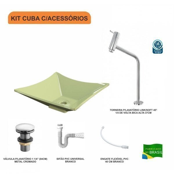 Kit Cuba L34 com Torneira Link 1062 Metal e Válvula Click 1 1/2" + Sifão PVC e Flexível Compace - 3