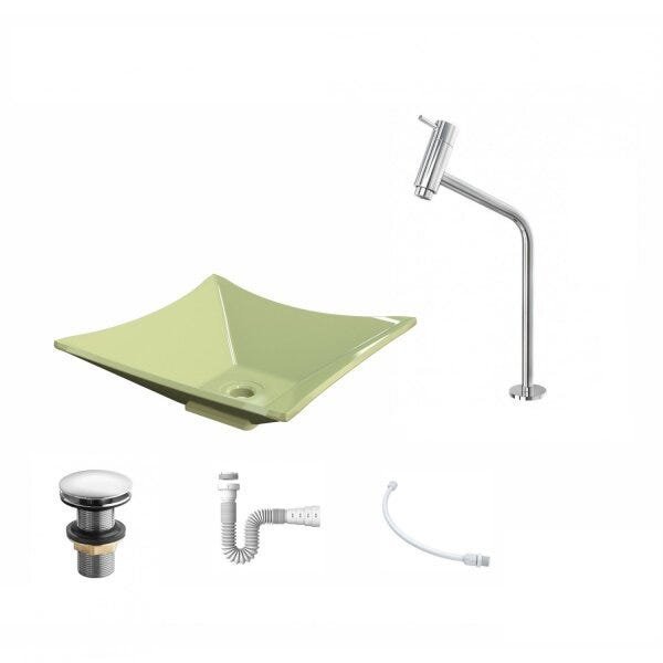 Kit Cuba L34 com Torneira Link 1062 Metal e Válvula Click 1 1/2" + Sifão PVC e Flexível Compace - 2