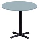 Ver imagem 1 de Mesa Ômega Ferro Preto 74 Cm (alt) Base em X Tampo Mdp Redondo 60 Cm (larg) X 2,50 Cm (alt) Cinza