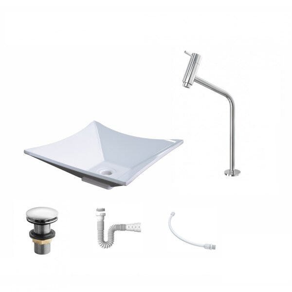 Kit Cuba L34 com Torneira Link 1062 Metal e Válvula Click 1 1/2" + Sifão PVC e Flexível Compace - 2