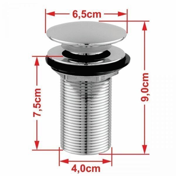 Kit Cuba L34 com Torneira Link 1062 Metal e Válvula Click 1 1/2" + Sifão PVC e Flexível Compace - 10