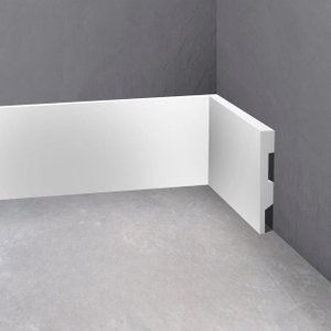 Rodapé Poliestireno 10cm Liso Branco 1m Rm Decor