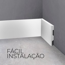 Rodapé Poliestireno 10cm Liso Branco 1m Rm Decor - 2