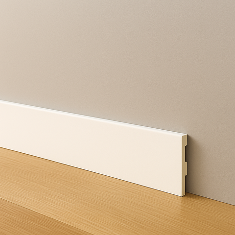 Rodapé Poliestireno 10cm Liso Branco 1m Rm Decor