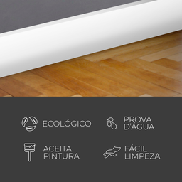 Rodapé Poliestireno 10cm Liso Branco 1m Rm Decor - 6