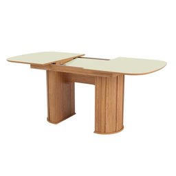 Mesa de Jantar Extensível de 1,35m a 1,85m com Tampo Arredondado Tm74 Dalla Costa Dalla Costa Off Wh - 12
