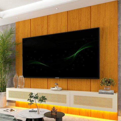 Estante para TV e Home Theater até 90 Polegadas com LED 100% MDF 222,5cmx250cm Led Realce Native