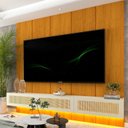 Ver imagem 1 de Estante para TV e Home Theater até 90 Polegadas com LED 100% MDF 222,5CMX250CM LED Realce Native