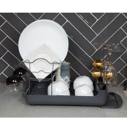 Escorredor de Louça 2 Andares Inox Cozinha Pratos e Talheres Metal e Plastico com Porta Copos e Taça - 4