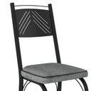 Ver imagem 3 de Conjunto de Mesa com 4 Cadeiras Malva Base 4118 Tampo de Vidro 107cm Sf Preto Fosco Assento Cinza