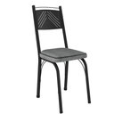 Ver imagem 4 de Conjunto de Mesa com 4 Cadeiras Malva Base 4118 Tampo de Vidro 107cm Sf Preto Fosco Assento Cinza