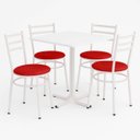 Ver imagem 1 de Conjunto Mesa Branca 70x70cm Tampo Branco com 4 Cadeiras Epoxi