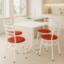 Ver imagem 3 de Conjunto Mesa Branca 70x70cm Tampo Branco com 4 Cadeiras Epoxi