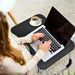 Mesa Notebook Pequena Portátil Resistente Mdf Computador Preta - 3