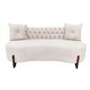 Ver imagem 2 de Sofá 3 Lugares Orgânico Curvo Tókio 180cm Bouclé Marfim