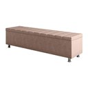 Ver imagem 2 de Calçadeira Baú Recamier Estofado Casal 140 Cm Ônix Veludo Rose