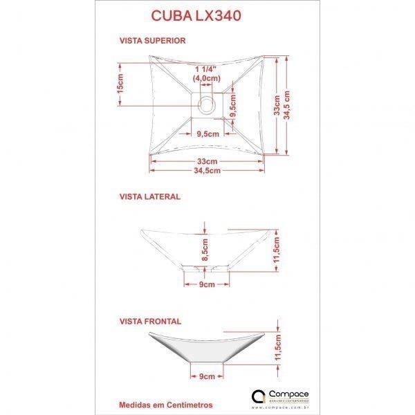 Kit Cuba L34 com Torneira Link 1062 Metal e Válvula Click 1"G Compace - 6