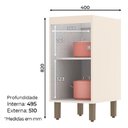 Ver imagem 3 de Balcão 01 Porta 40 cm Évelin Off White - Henn