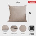 Ver imagem 2 de Kit 2 Capas de Almofadas Boucle Bege Claro 45x45cm cama inbox