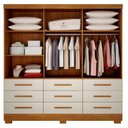 Ver imagem 3 de Guarda Roupa Casal Jequitibá 3 Portas 9 Gavetas Cinamomo Fendi - Novo Horizonte
