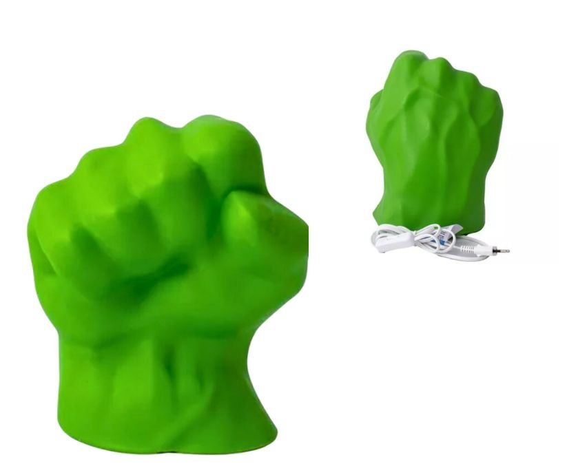 Luz Luminária Mão Esmaga Incrível Hulk Marvel Colecionador Dercofun Luminária Hulk Colecionador, Esm - 3