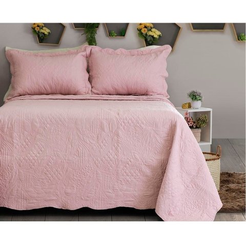 Kit Colcha Cobre Leito New Every Day Queen Amsterda Rose Cristal Sonhare Sultan