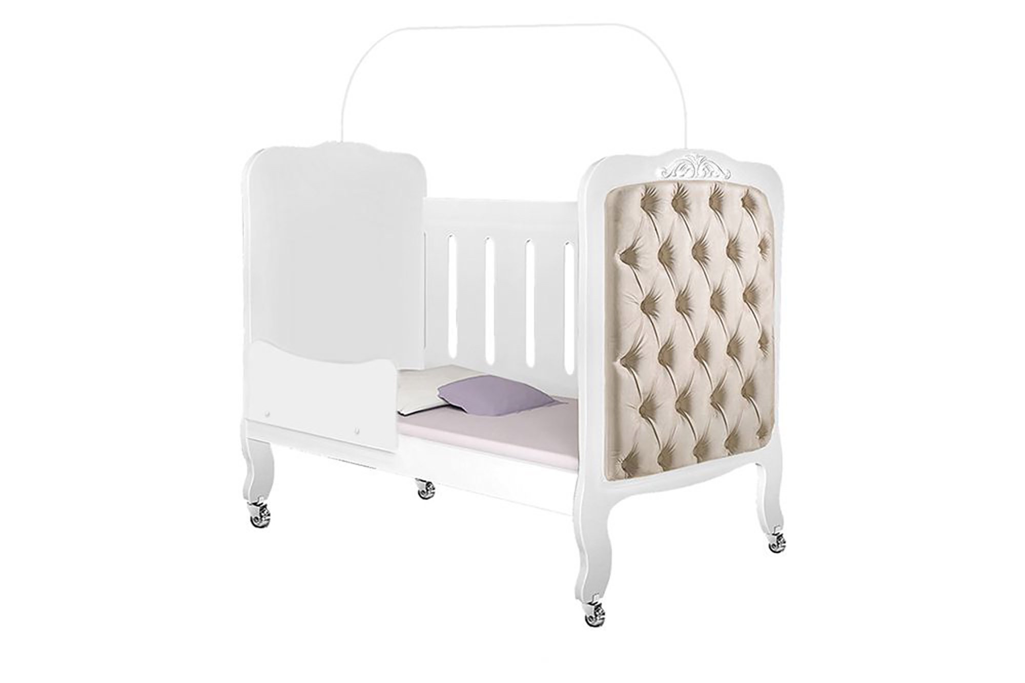 Berço Imperial Capitone Luxo Quarto Bebe Branco - 3