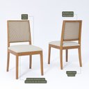 Ver imagem 3 de Kit 4 Cadeiras para Sala de Jantar Estofadas Buriti Bege/Madeira/Cru