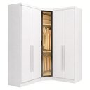 Ver imagem 2 de Guarda-Roupa Modulado Canto Oblíquo Reflecta com LED 5 Portas 6 Gavetas MDF Cairo Branco/Neve