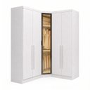 Ver imagem 1 de Guarda-Roupa Modulado de Canto Oblíquo Reflecta com LED 5 Portas 6 Gavetas 100% MDF Cairo