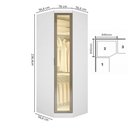 Ver mais imagens de Guarda-Roupa Modulado Canto Oblíquo Reflecta com LED 5 Portas 6 Gavetas MDF Cairo Branco/Neve